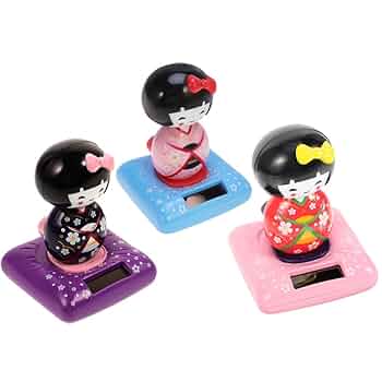 japanese toys おもちゃ Amazon.com: A Standing Pink Geisha Girl Solar Powered